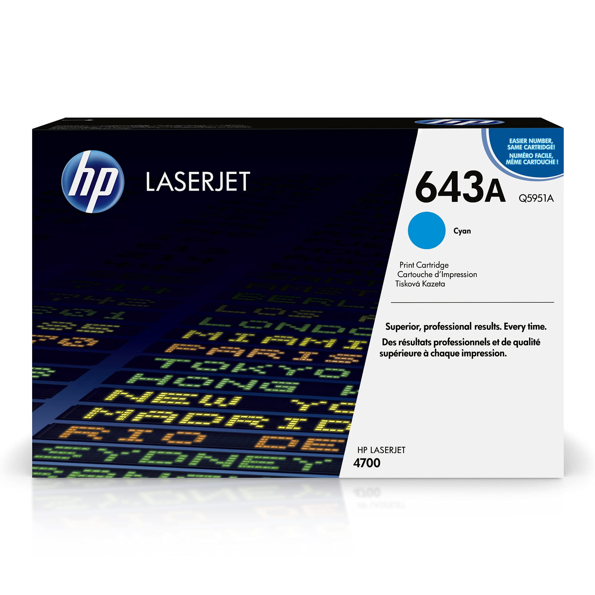 Cartucho De Tóner Hp 643a Cyan Para Color Laserjet 4700