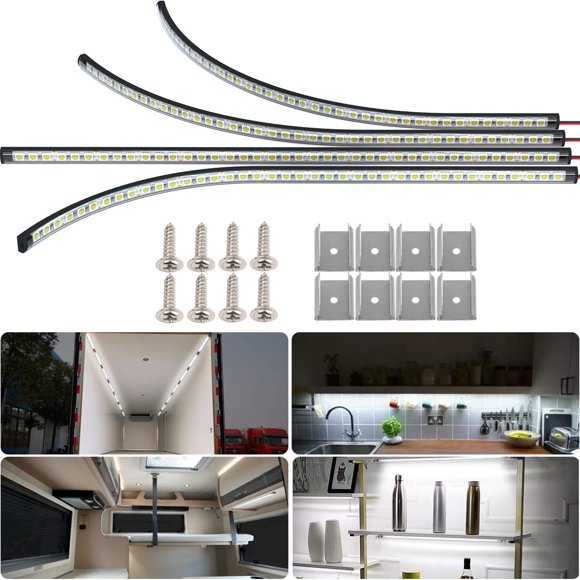 Tira de luz LED LMGYES 33 cm 7000 K Blanco (Pack de 4)