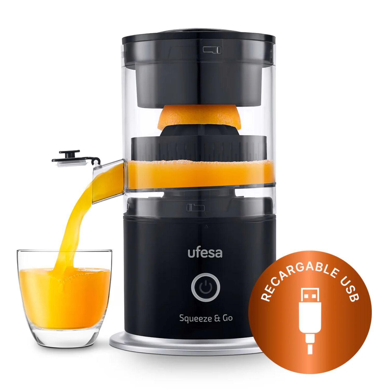 Exprimidor Usb Ufesa Squeeze & Go Black