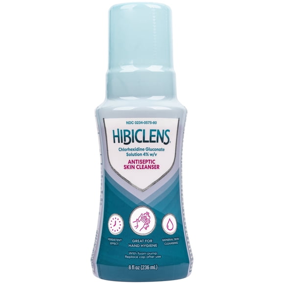 Jabón antiséptico Hibiclens 8 oz con clorhexidina al 4 %, limpiador de piel