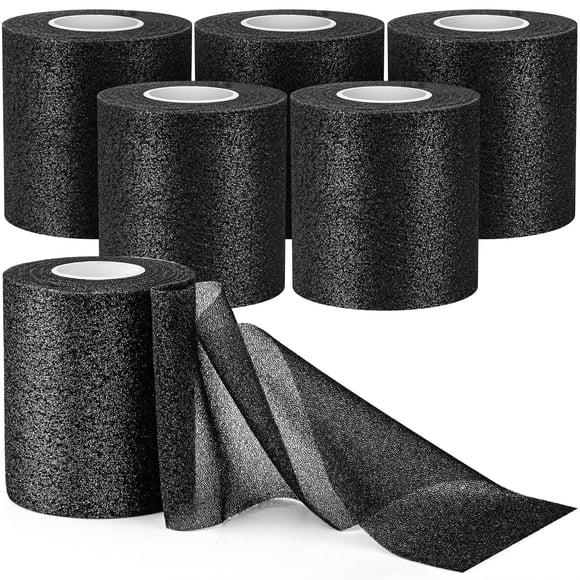 Pre Wrap AYNAUHX Pack de 6 negro 2,5 cm x 11 m