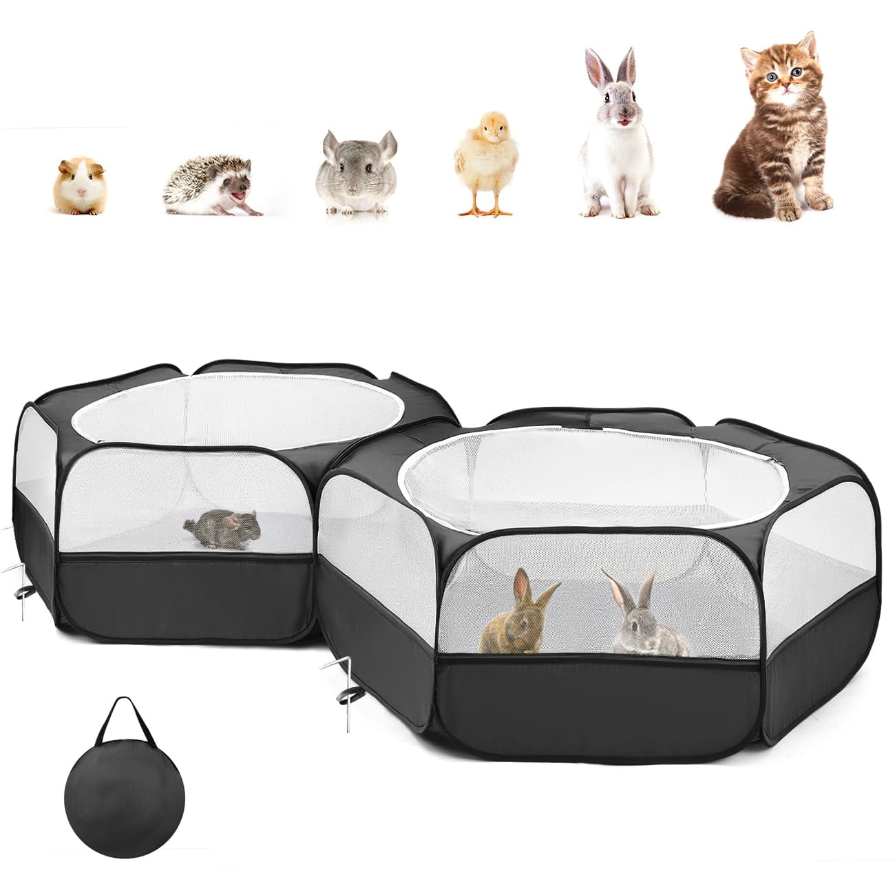 Corral para animales pequeños Pawaboo 210 x 120 x 50 cm con unión de cremalleras