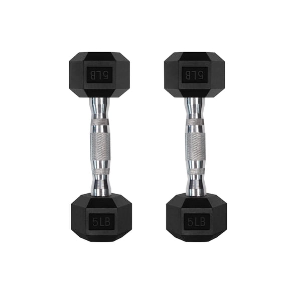Set de mancuernas RitFit de 5 a 780 lb con recubrimiento de goma y forma hexagonal