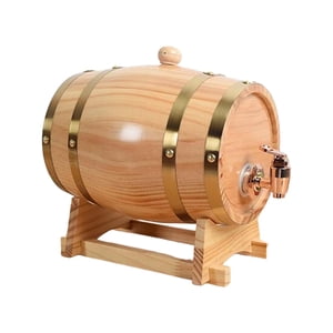 Magideal - -Barril De Vino Con Soporte, Barril De Vino, Contenedor De Almacenamiento, Barril De Vino De Madera, Dispensador De Barril De Whisky Para Cócteles, Vi 1.5L