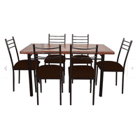 Recutex - Comedor Metal Madera Ranco 6 Sillas Chocolate