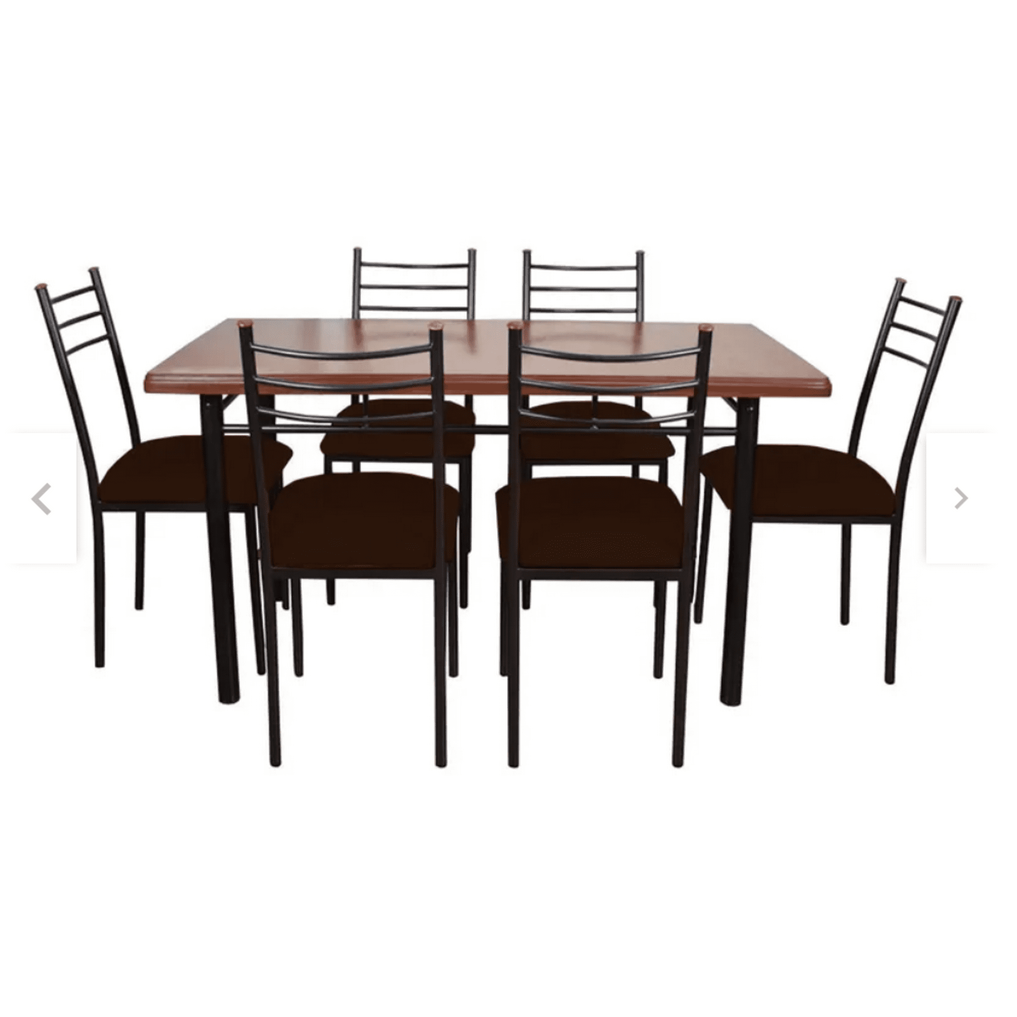 Recutex - Comedor Metal Madera Ranco 6 Sillas Chocolate