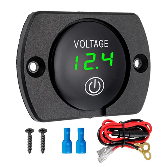 Voltímetro JAMHER 12V/24V DC Digital con Luz Verde