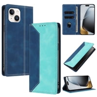 Funda Foxdock Para Iphone 12/12 Pro De Cuero Premium Bicolor Con Ranuras Rfid, Carcasa Tipo Billetera Antigolpes Y Soporte Plegable