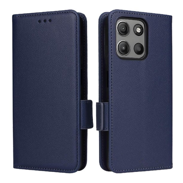 Funda Cartera para Motorola Moto G15 Tapa Flip con Ranuras y Soporte Azul