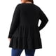 thumbnail image 3 of Agnes Orinda Ropa de Halloween para Mujer Tallas Grandes Tops Babydoll de Escuela Colegio de Manga Larga Cuello Redondo Casual Suelto Blusas Peplum Túnicas 4X Negro, 3 of 6