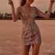 thumbnail image 2 of Vestidos sexys para mujer, para citas nocturnas, escote en V profundo, lentejuelas brillantes, atuendos para discoteca, salidas, fiestas, cócteles, minivestidos, 2 of 6