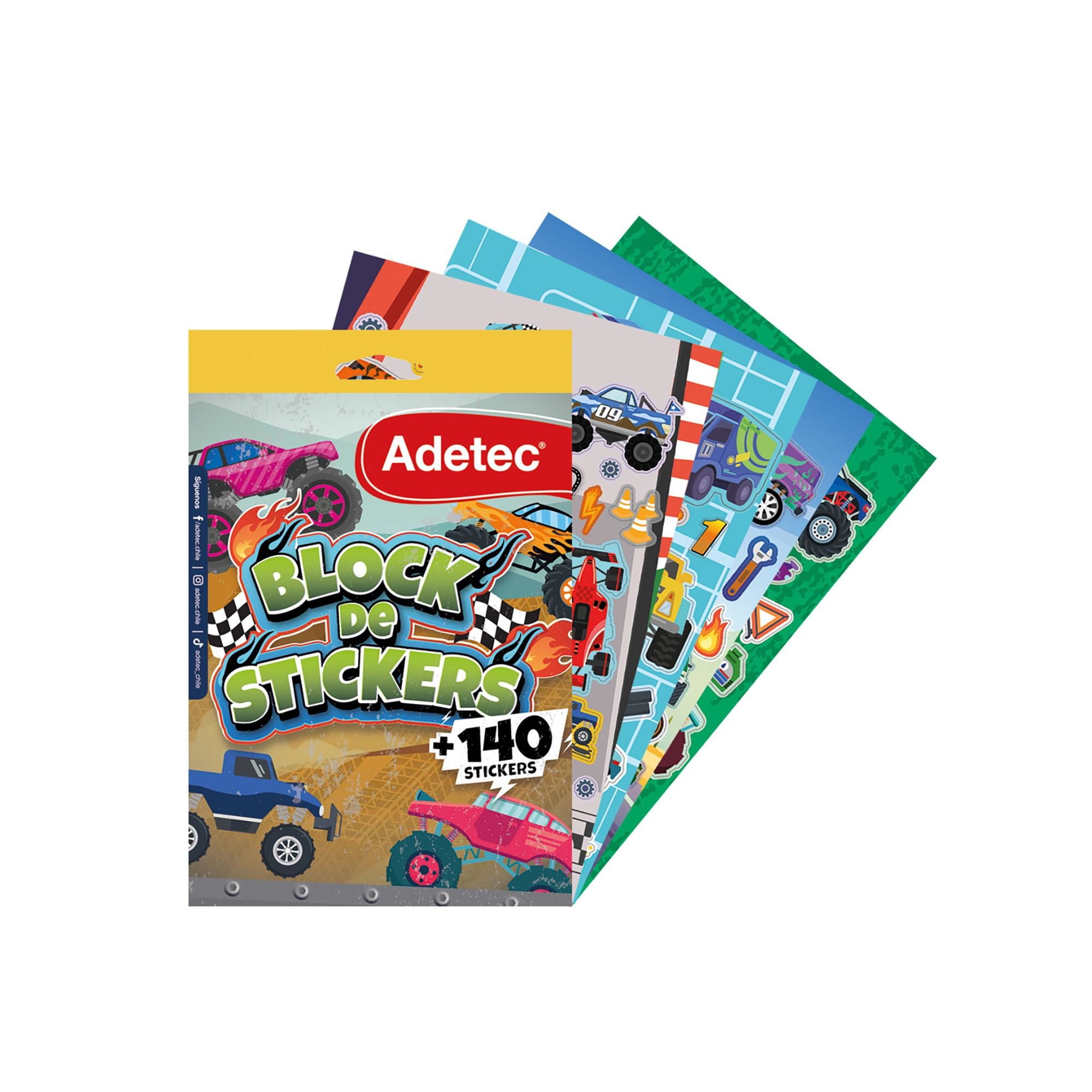 Block Stickers Autos Monstruosos, Producto Surtido 1 Un Adetec