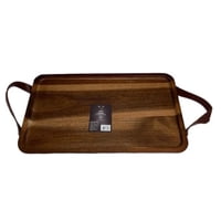 Wayu - Bandeja De Acacia Con Azas De Cuero 35 Cm
