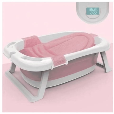 Genérico - Tina Bañera Plegable Para Bebé Antideslizante Rosa