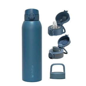 Botella Térmica Agua Acero Inox 3 Tapas Hydrocore 1Lt Lhotse Azul Oscuro