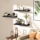 thumbnail image 4 of Estantes flotantes RYOFOBETTO para decoración de pared y baño negros (juego de 3), 4 of 6