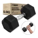 thumbnail image 1 of Mancuerna Hexagonal 12.5 Kg Acero Y Caucho Overfit Negro, 1 of 3