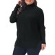 thumbnail image 4 of Agnes Orinda Suéter de Cuello Alto para Mujer de Talla Grande Ajuste Ceñido Manga Larga Tejido Suelto Cómodo Suéter de Otoño Invierno 3X Negro, 4 of 6