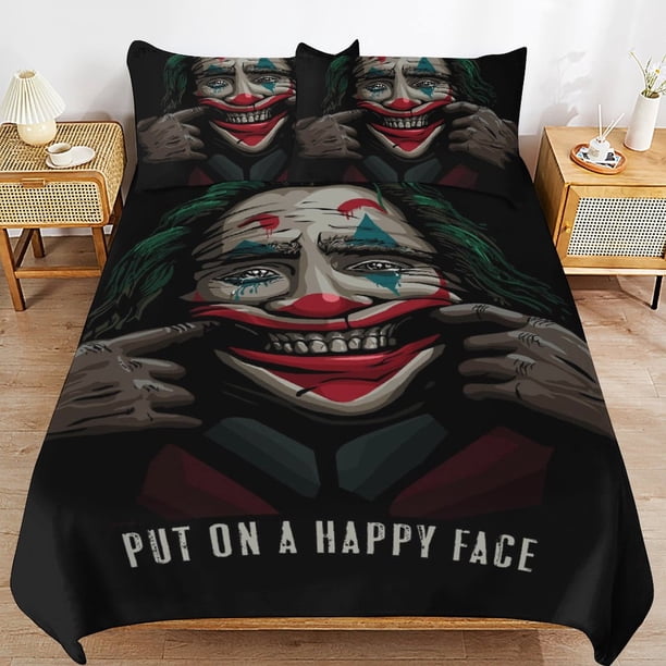 Joker Bedding Sets Ultra Soft Skin-Friendly Duvet Cover 3 Piece, Cute Comforter Cover Bed Set for Boys Girls Kids
