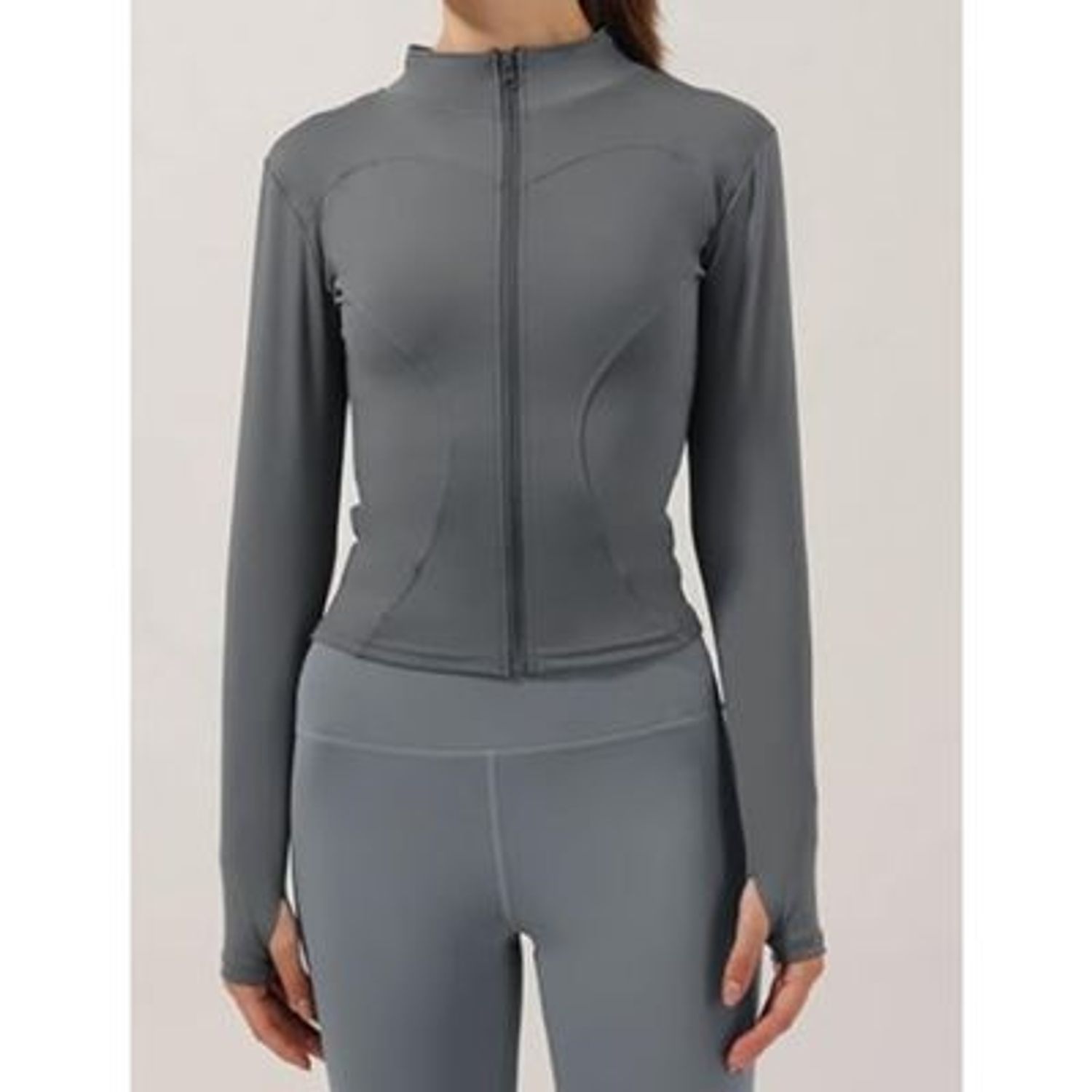 Likeshop - Poleron Deportivo Mujer Ajustado Elasticado Cierre 9014