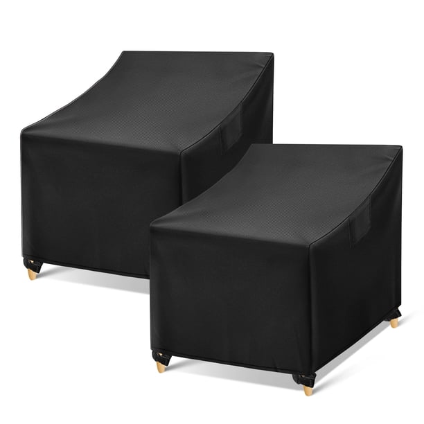 Funda para silla de exterior WLEAFJ, impermeable, negra, paquete de 2 unidades, 30 x 37 x 31 cm