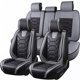 thumbnail image 1 of Fundas de Asiento OASIS AUTO Impermeables - Juego Completo en Diseño Deportivo Negro y Gris con Patrón de Panal, 1 of 9