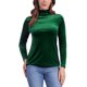 thumbnail image 1 of INSPIRE CHIC Top de Cuello Simulado de Terciopelo Elástico para Mujer, Manga Larga, Blusa Suave para Otoño Invierno XL Verde Oscuro, 1 of 6
