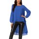 thumbnail image 1 of INSPIRE CHIC Blusas asimétricas de gasa casuales elegantes para mujer con mangas largas de linterna y cuello redondo M Azul Real, 1 of 6