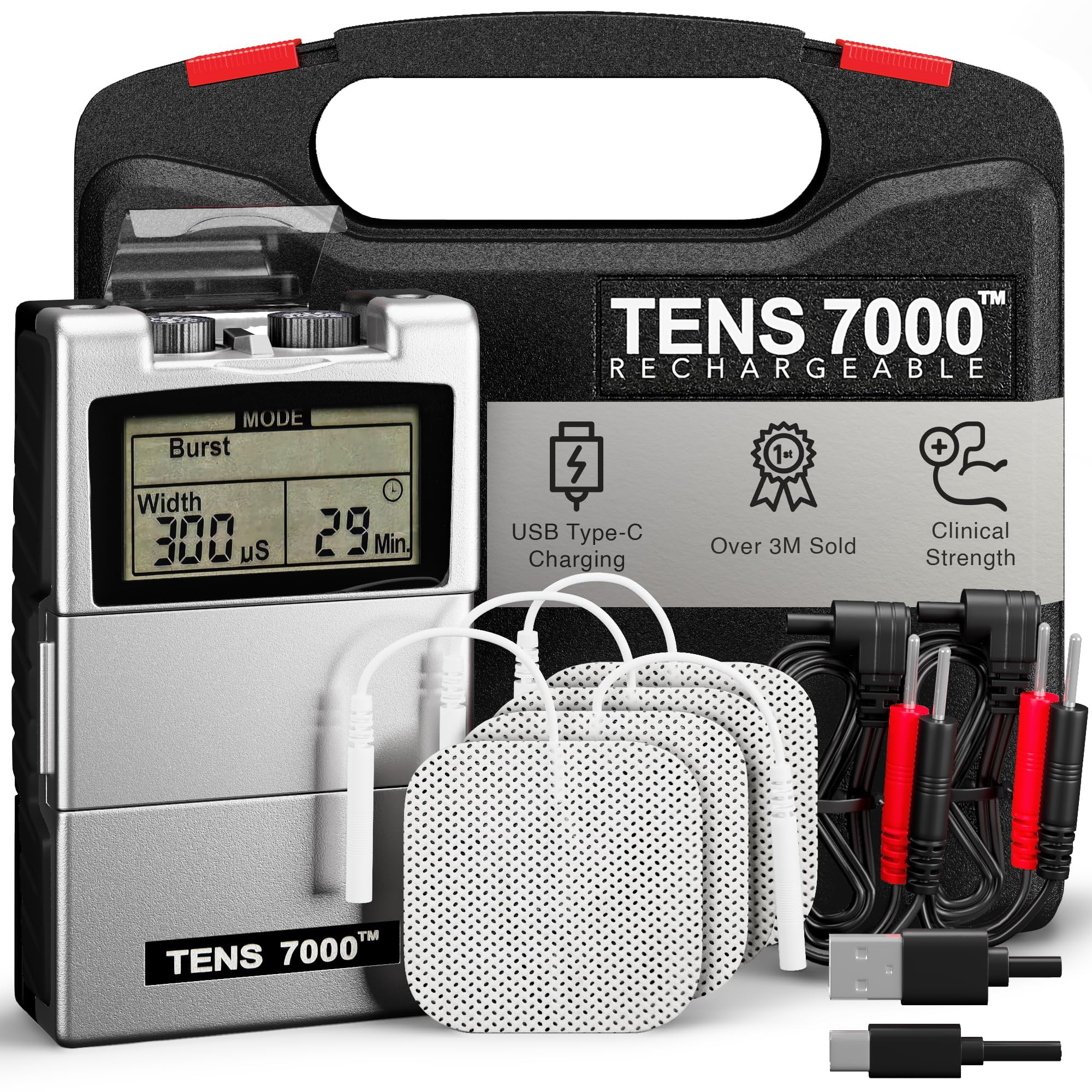 Estimulador Muscular Recargable Tens Unit Tens 7000