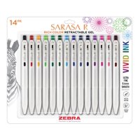 Bolígrafos De Gel Zebra Pen Sarasa R, 0,4 Mm, Punta Fina, Paquete De 14