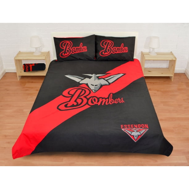 Essendon Bombers Quilt Cover Set Football Club. Australian Football League Gift3-Piece Bedding Set