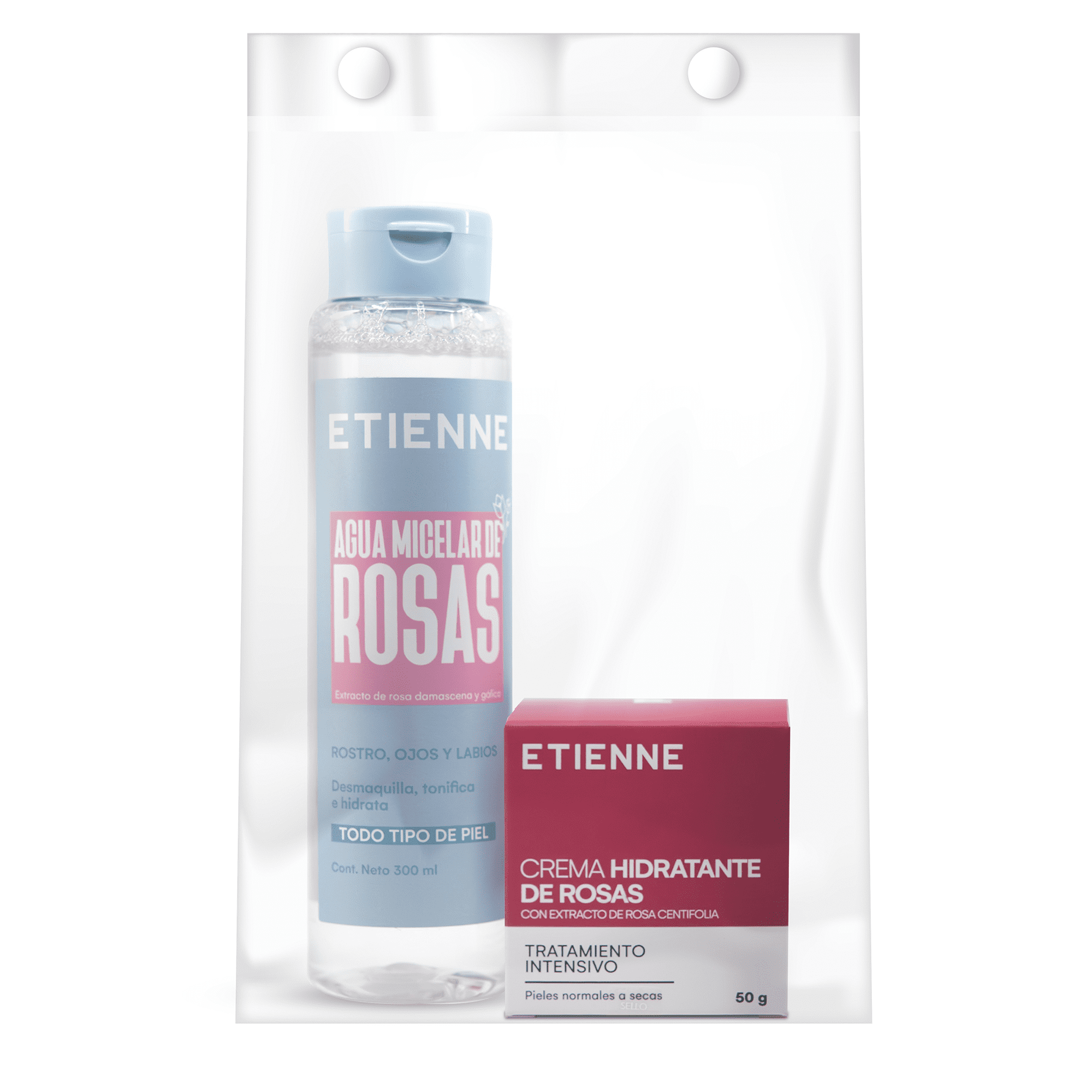 Etienne Skincare - Set Etienne Agua Micelar + Crema Hidratante De Rosas