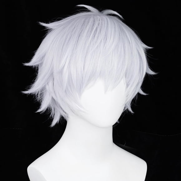 Peluca corta Wiggy Mermaid Gojo Cosplay plateada y violeta
