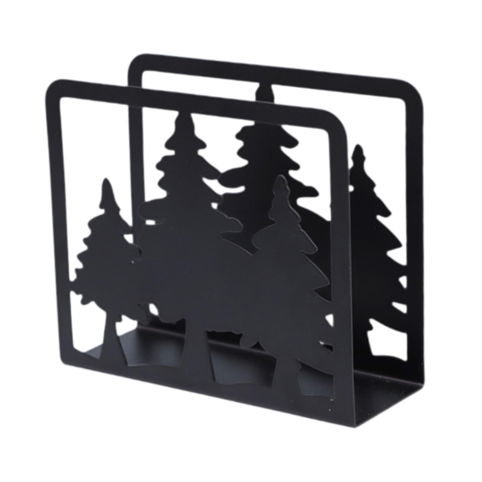 Magideal - Servilletero De Metal Con Diseño Navideño, Dispensador De Papel De Seda Para Fiestas De Picnic, Multiusos, 4,7 X 1,6 X 4 Pulgadas, Decoración De Mesa Estilo A