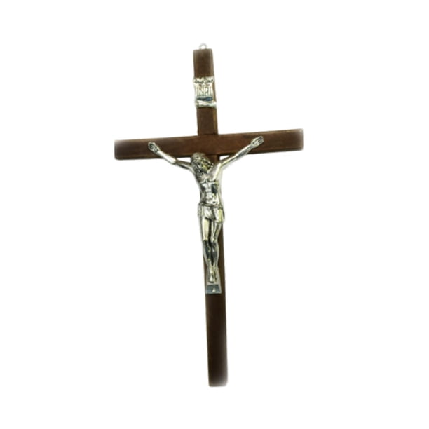 Crucifijo de Pared de Madera, Escultura de Jesús, Cruz de Jesús de 12 Pulgadas, Adorno Colgante en La Pared para Decoración Del Hogar, Oficina de Acci