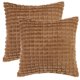thumbnail image 2 of REGALWOVEN 2 piezas Fundas de cojín de felpa de piel sintética a cuadros Sólidas Suaves Peludas Acogedoras Fundas de almohada Marrón 20 x 20 pulgadas, 2 of 6