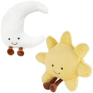 Genérico - Almohada De Peluche Con Forma De Sol Y Luna De 30 Cm Y Almohada Solar, 2 Unidades