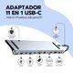 thumbnail image 4 of Hub USB-C 11 En 1 Adaptador Multipuerto Con Hdmi 4K Vga Usb 3.0 Rj45 Sd Tf Audio Carga Pd 100W Gris Compatible Notebook Laptop PC Macbook, 4 of 9
