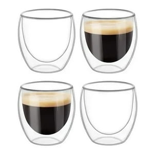 Genérico - Set 4 Tazas Doble Pared 250Ml Frio, Caliente