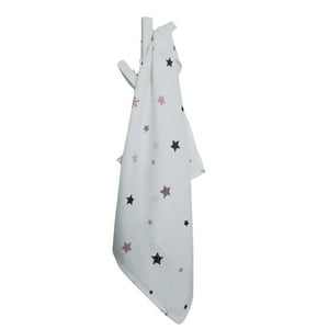 Baby Falcon - Tuto Swaddle De Muselina 100X100 Cm 100% Algodón Orgánico - Estrella Rosada