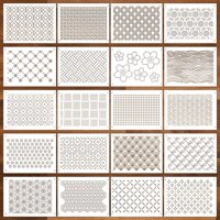 Sel Natural - Set De Plantillas Sashiko Sel De Plástico Natural, 21 X 15 Cm, 20 Unidades