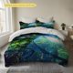 thumbnail image 1 of Set Deep Blue Forest Fern Shadow Printed Duvet Cover Set 100% Polyester Duvet Cover Soft Comfortable Fluffy Breathable Machine Washable All-Season Use Super Bea, 1 of 1