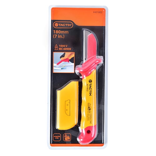Tactix - Cuchillo Recto Para Electricista Aislado 1000v De 7