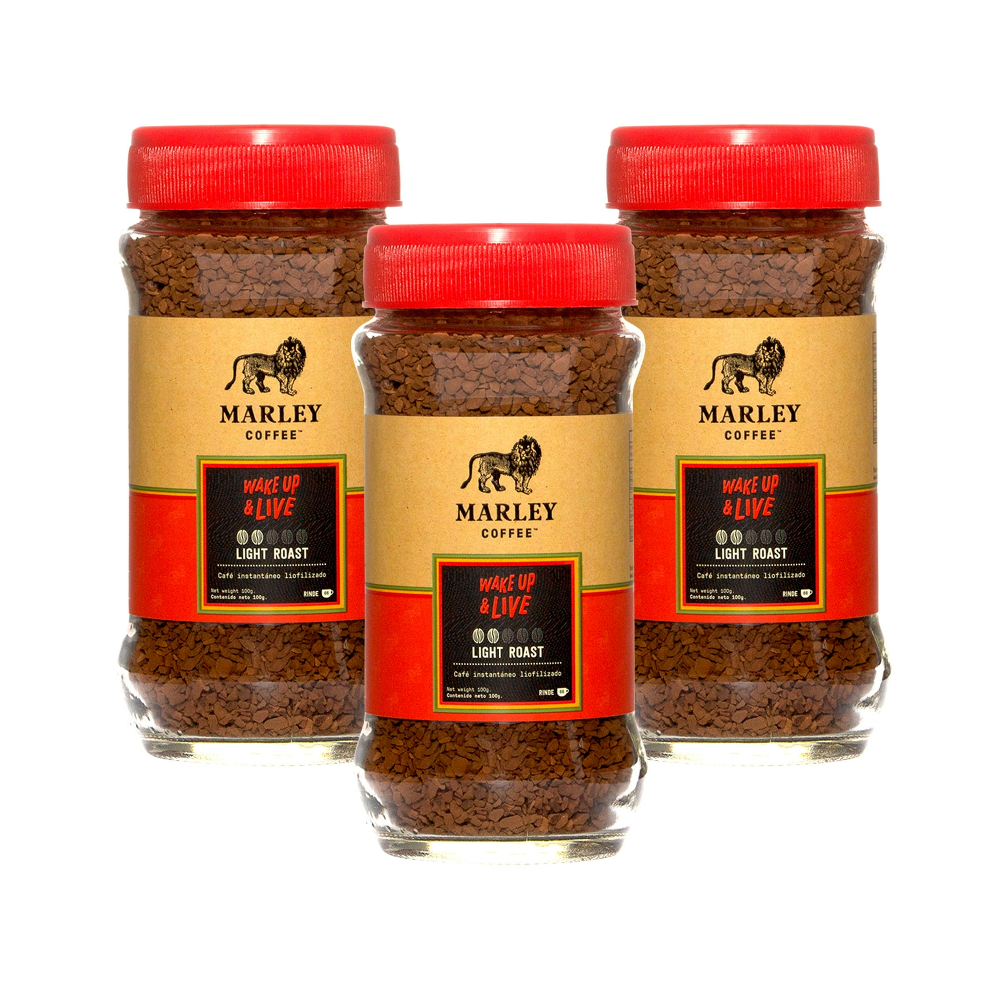 Marley Coffee - Pack 3x Café Liofilizado Wake Up And Live 100g