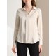 thumbnail image 5 of INSPIRE CHIC Camisas Elegantes para Mujer Cuello de Punta Manga Larga Blusa de Satén Suave Conjunto de Regreso a Clases para Maestras Albaricoque XS, 5 of 8