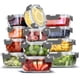 thumbnail image 1 of EATEX 24 piezas contenedores de vidrio herméticos para almacenamiento de alimentos, 1 of 9