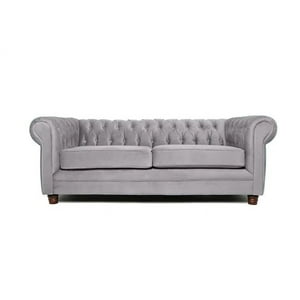 Barra Design - Sofá Chesterfield 3C Felpa Gris
