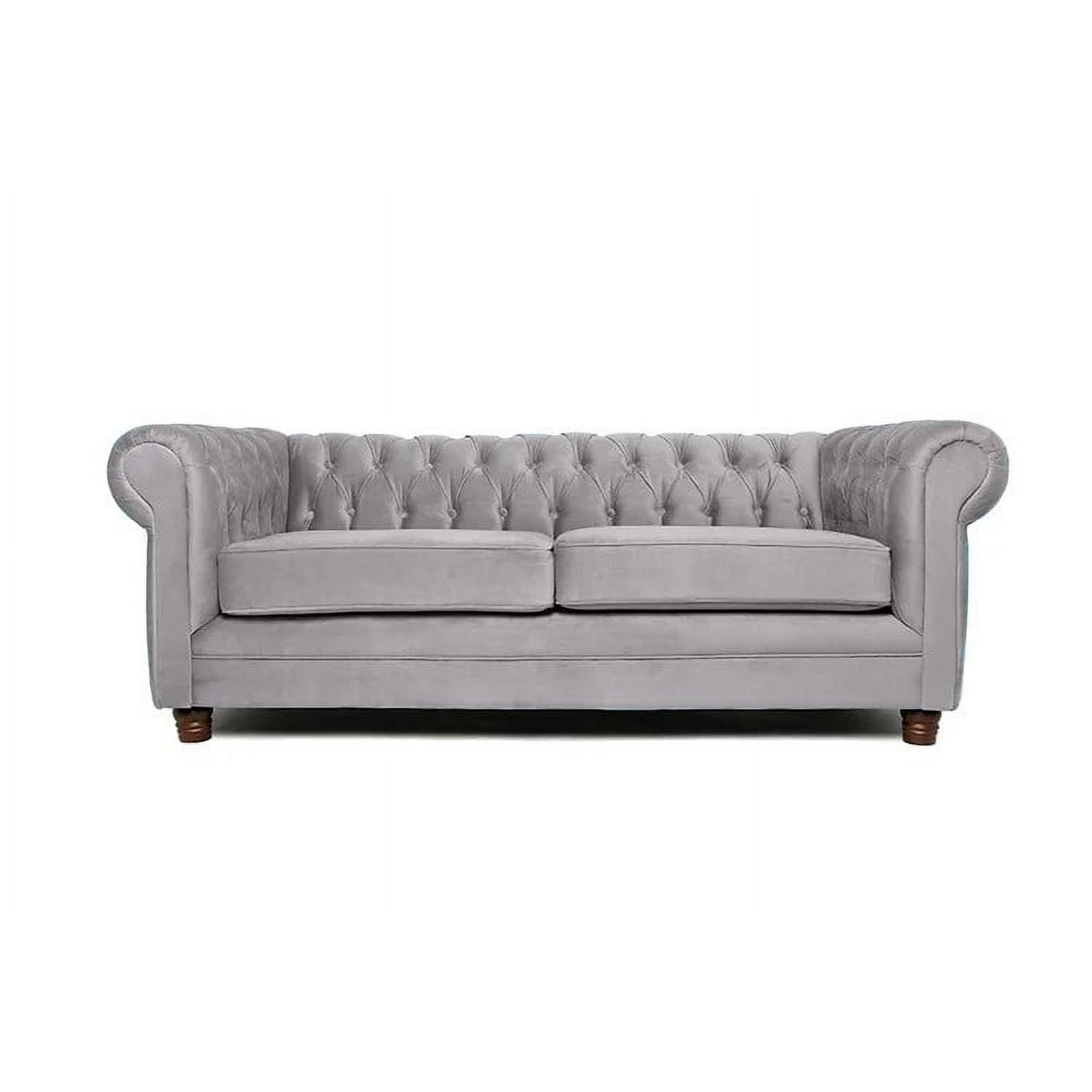 Barra Design - Sofá Chesterfield 3c Felpa Gris
