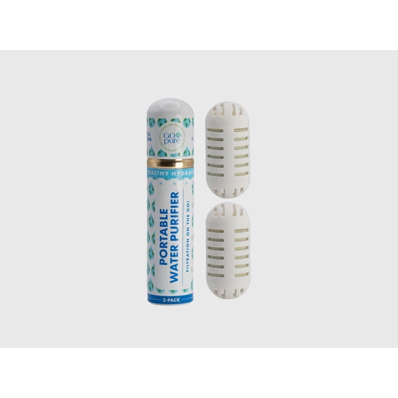Purificador de agua PURIBLOC GO PURE GOpure portátil, paquete de 2