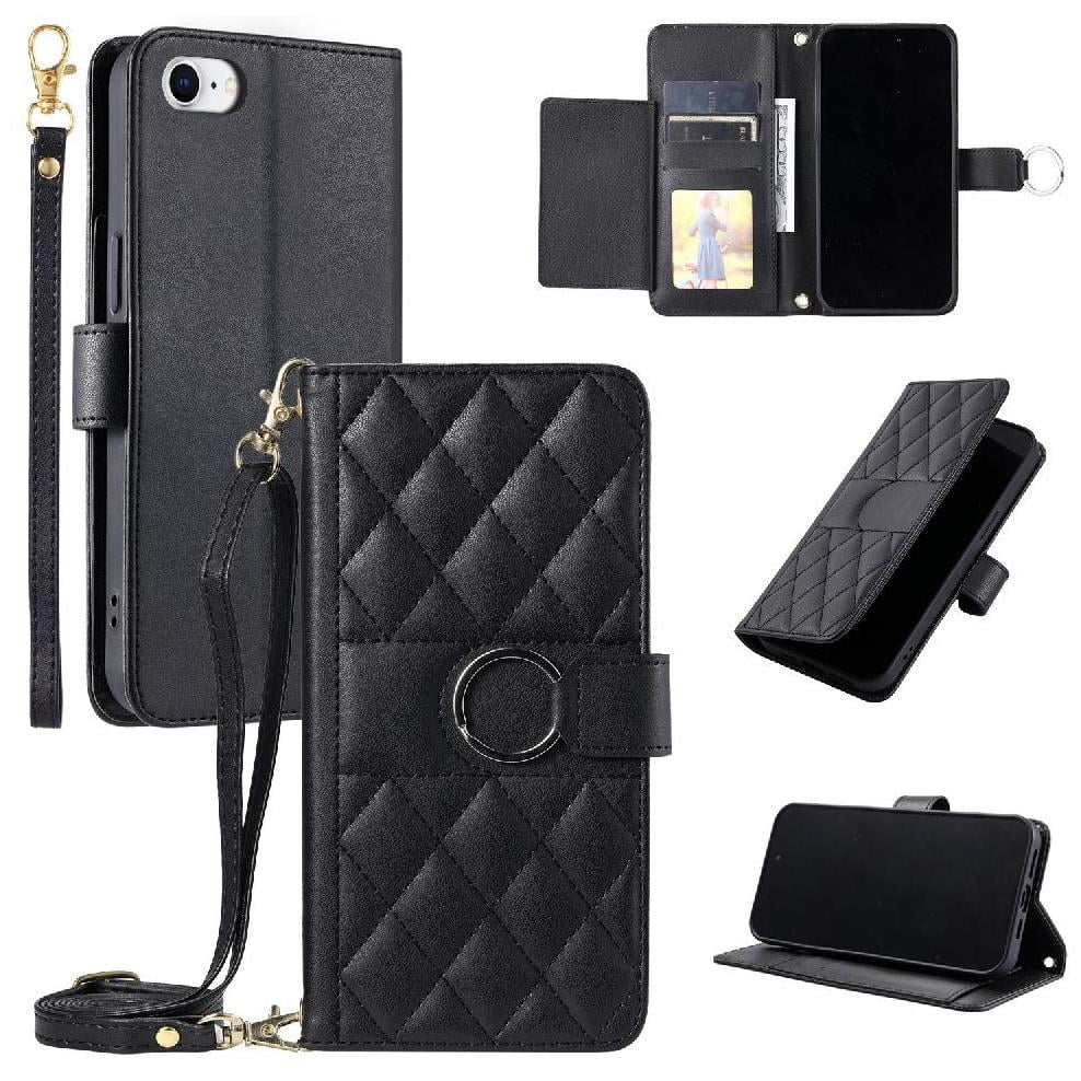 Funda Tipo Billetera Foxdock Para Iphone Se 2022 – Tapa Abatible Con Correa Para Mujer